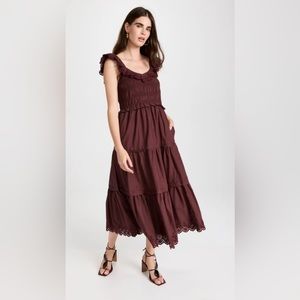 Madewell Burgundy Tiered Maxi Dress
